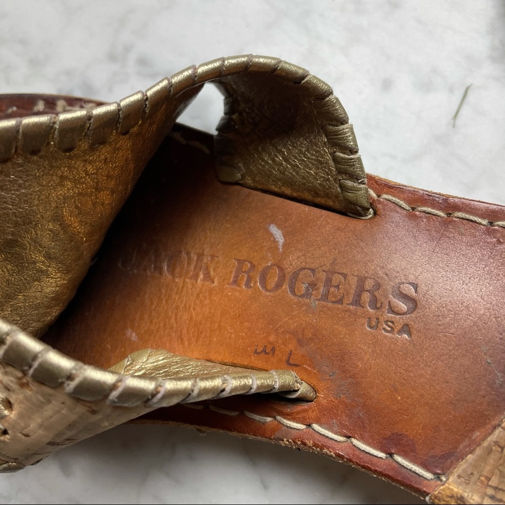 Jack Rogers Jacks Flat Sandal Natural Cork Gold - Picture 7 of 9